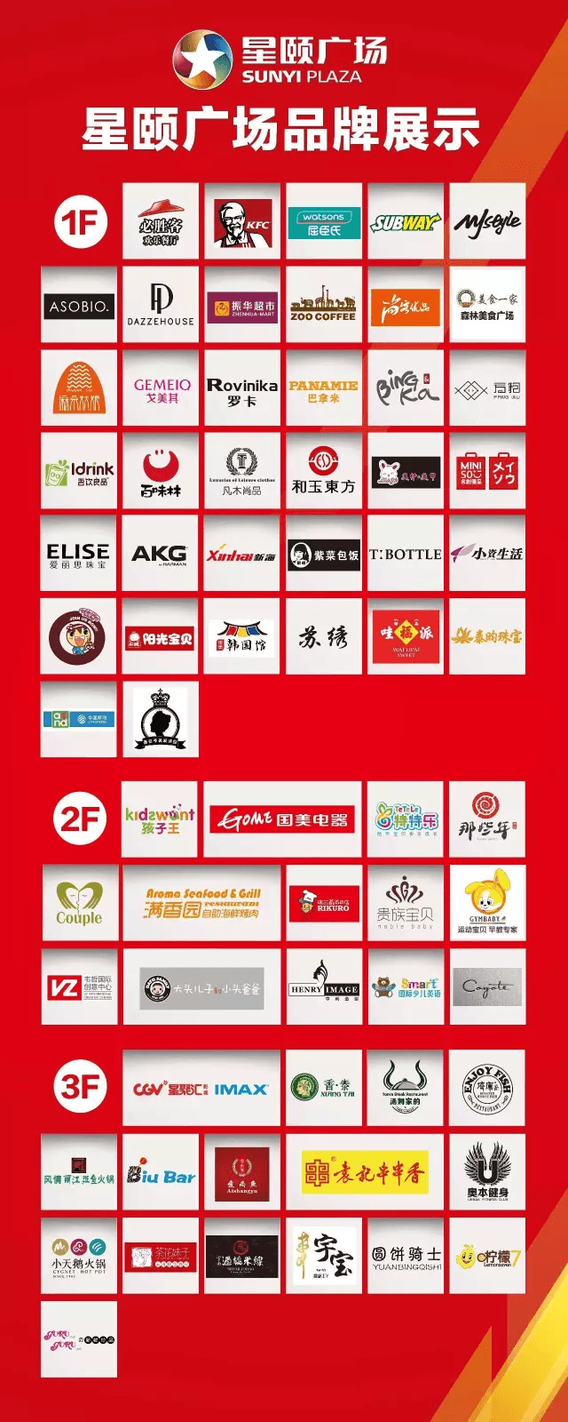 煙臺星頤廣場品牌展示